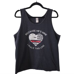 Graphic Tank Top - Black with Heart Design